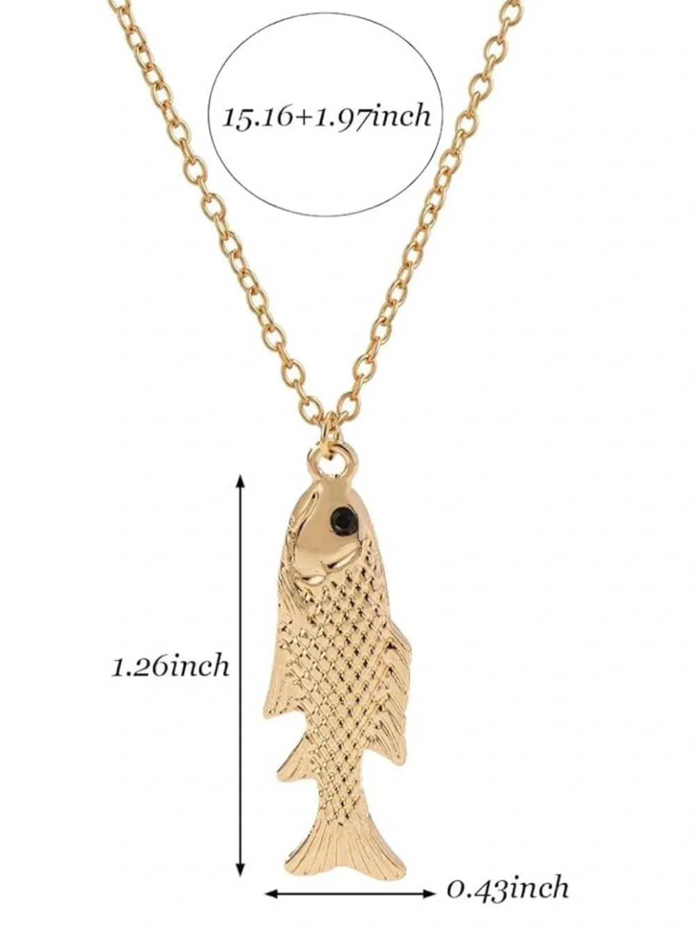 Gold Fish Pendant Necklace